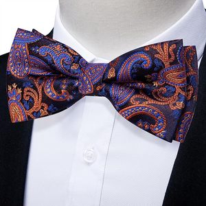 <b>Men's</b> Paisley Floral Self Bow <b>Tie</b> Square 100% <b>Silk</b> <b>Tie</b> Custom Custom Color Bow <b>Ties</b> <b>for</b> <b>Men</b> Handmade Woven Wholesale Low MOQ - Product Image 5