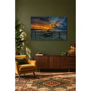 Impression sur toile de bateau à rames Fida Stormy Sunset Beach - Product Image 3