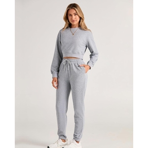 Moda personalizada de dos piezas chándales de las mujeres a la venta ropa deportiva gimnasio Fitness Tech polar chándales de entrenamiento - Product Image 2