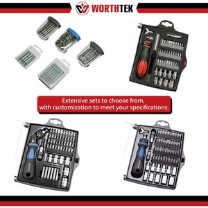Customizable Options Factory Direct Supply <strong>Screwdriver</strong> <strong>Bits</strong> <strong>Set</strong> with Ratchet - Product Image 2