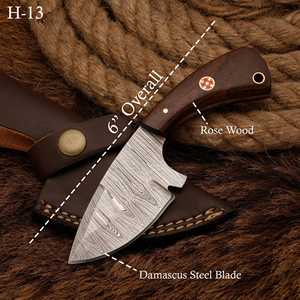 Couteau de poche pliant en acier Damas, manche en bois de rose, logo personnalisé, couteau de chasse et de camping, OEM ODM, vente en gros, garantie 3 ans, haute qualité - Product Image 2