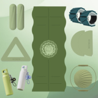 Tapis de yoga MOWIN personnalisés en caoutchouc naturel PU durable avec logo, ensemble de Pilates avec haltères et bande de résistance