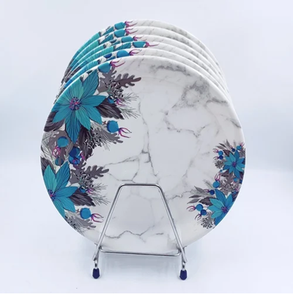 Plato de servicio personalizado de acero inoxidable con esmalte impreso, hecho a medida, nuevo, artesanal, precio superior - Product Image 2