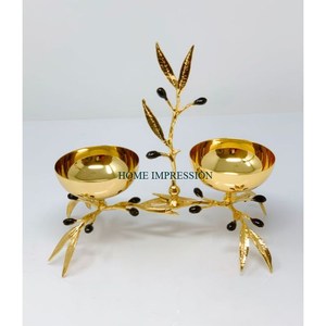 Cuenco para servir alimentos de latón de alta calidad, forma redonda, cuenco y plato de exhibición de frutas de Metal pulido brillante para accesorios de restaurante en casa - Product Image 3