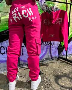Conjunto Deportivo de 2 Piezas para Hombre, 100% Algodón, Bordado, Invernal, con Cierre, Estilo Urbano, Color Liso, Sudadera de Manga Larga con Forro Polar - Product Image 2