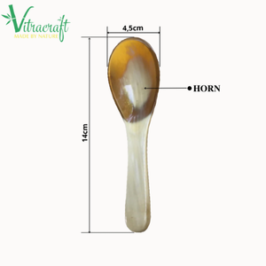 Cuchara de cuerno de búfalo natural. Cuchara de cuerno de mango corto, cuchara artesanal vietnamita, cuchara para servir de mesa. Tamaño 14x4,5 cm Regalo significativo Regalo único - Product Image 6