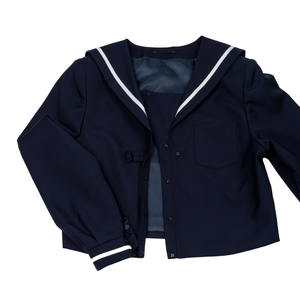 Uniforme scolaire japonais pour filles adultes, style marin, à ouverture frontale, en bleu marine, pour l'hiver, vente en gros, en stock - Product Image 1