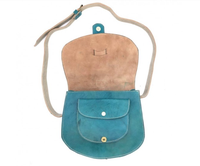 Sac à bandoulière vintage sarcelle bohème à la mode sac à main marocain en cuir véritable fait à la main avec fermeture à glissière pour femmes sacs à bandoulière