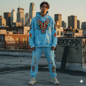 Tendencia 2025: Prenda Personalizada con Bordado a Máquina 3D, Adornada con Cuentas, Estilo Vintage, Tejido Grueso de 430g, Poliéster/Algodón, Talla Grande - Product Image 5