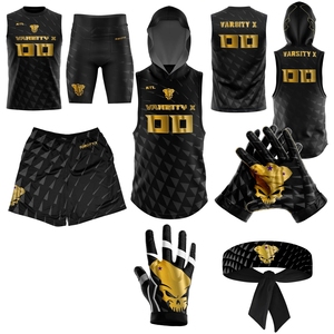 Sublimated <b>Compression</b> 7v7 Football Set Jersey Short & Gloves 7 on 7 Football Uniform Custom Package Deal Training Uniforms Kit - Product Image 3