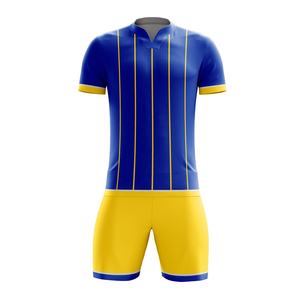 Conjunto de Uniforme de Fútbol Rojo Personalizado al por Mayor, Jersey y Pantalones Cortos de Poliéster Transpirable - Product Image 5