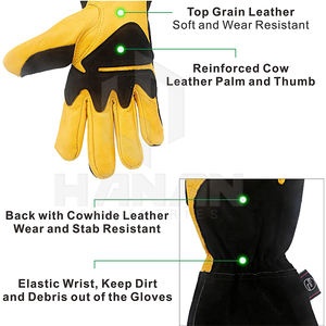 Gants de soudage industriels avec manchette longue et intérieur doux pour le confort dans les tâches de soudage, fabricant OEM - Product Image 4