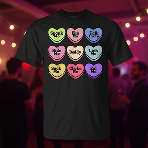 Maglietta per Coppie con Humor Adulto 'Naughty Heart Candy Daddy Spank Me' per Uso Promozionale - Product Image 3