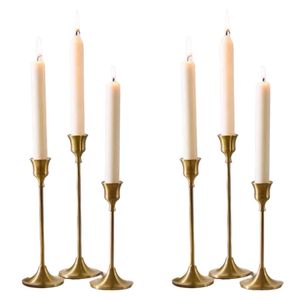 Elegante soporte cónico de metal redondo adecuado para cenas con velas e ideas de Decoración de mesa romántica - Product Image 4