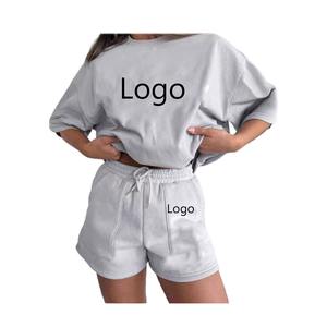 Transpirable verano señora impreso suelto Casual mujer conjuntos de ropa camiseta transfronteriza ocio corto mujeres Jogger deportes - Product Image 1