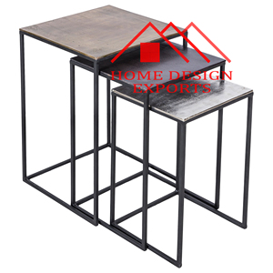 Metal Top 2025 Venta caliente Casa de lujo Mesa de anidación de metal decorativa a precio al por mayor - Product Image 3