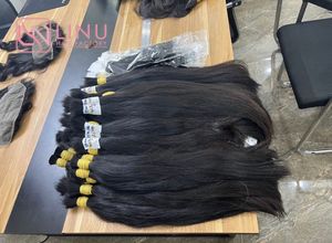 Vente en gros d'usine Extension de cheveux russes lisses doublement étirés cuticule alignée cheveux humains en vrac Remy bruts vierges - Product Image 4