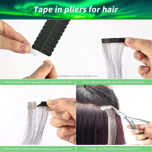 Herramientas de extensión de cabello profesional Cinta en alicates Herramientas de peinado de color negro Cinta en alicates de extensión de cabello Acero inoxidable - Product Image 2