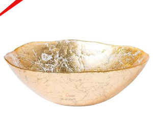 Bol para Servir Ensaladas de Verduras, Diseño Antiguo con Acabado Dorado, Ideal para Hoteles - Product Image 1