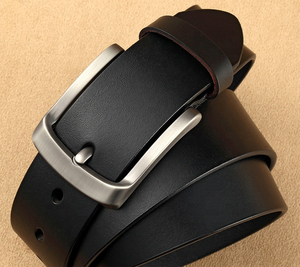 Cinturón Casual de Cuero Genuino Marrón de Alta Calidad Personalizado para Hombre con Hebilla Cuadrada de Aleación - Product Image 5