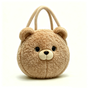 customized <b>Cute</b> brown <b>bear</b> plush purse with gold chain,Fluffy animal-shaped chain crossbody bag,Plush teddy <b>bear</b> chain handbag - Product Image 3
