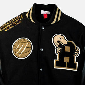 OEM personnalisé hommes Letterman Varsity vestes chaud hiver Baseball Bomber manches en cuir Chenille brodé Logo tissu Varsity - Product Image 3