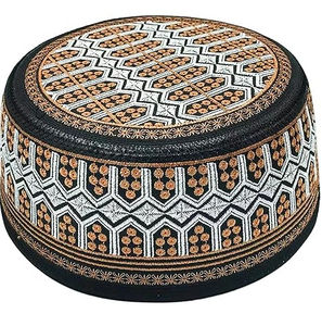 Chapeau Kufi musulman tricoté sur mesure pour homme, motif trapèze, imperméable, en coton décontracté, tricot ouvert, pour la prière quotidienne - Product Image 1