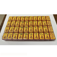 Tuiles de Mahjong Américaines Jaunes Vintage de Luxe, Ensemble de 160 Tuiles, Collection Designer Rétro en Acrylique Gravé de Qualité Supérieure pour la Décoration Intérieure