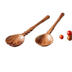 Trending New Design Junta de resina Mango de madera Metal Latón Servidor de ensalada y cucharas para uso en el hogar y el restaurante Herramientas para servir - Product Image 3