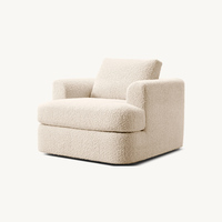 Chaise longue moderne rembourrée Chaise de lecture du milieu du siècle Chaise de salon confortable