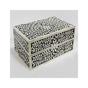 Cajas de joyería con incrustaciones de hueso de primera calidad, muebles de consola rectangulares artesanales únicos para almacenamiento, fines de joyería ocultos concebibles - Product Image 4