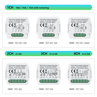Module d'interrupteur intelligent Wi-Fi Tuya 10A 1 canal, commande à distance par application, compatible avec Alexa et Google Assistant, PST-S01-10A, directement de l'usine