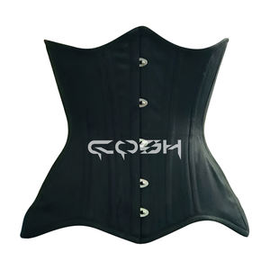 Corsé de algodón negro con doble varilla de acero para debajo del busto - Product Image 4