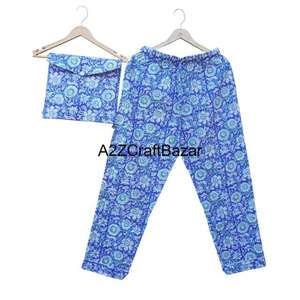 Conjunto de Pijama de Manga Larga con Estampado Floral Digital Indio para Mujer, 100% Algodón, Transpirable, Lujoso y Elegante - Product Image 6