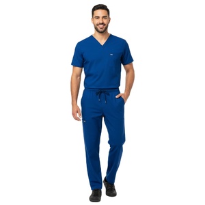 Hospital Mens Scrub Uniform Set Short Sleeve Top And <b>Trousers</b> Comfortable Fabric OEM ODM Custom Medical Workwear - Product Image 6