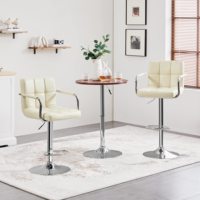 Tabourets de bar de haute qualité pour restaurant commercial, luxe moderne, cuir doré, velours gris, hauteur comptoir, pour cuisine