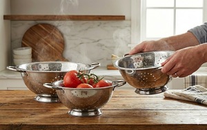 Multipurpose Stainless Steel <b>Colander</b> with Fine Drain Holes and Dishwasher Safe for Washing and Straining Food - Product Image 2