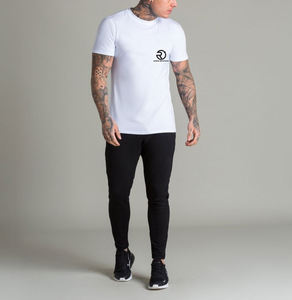 Logo d'usine personnalisé Muscle Fit T-shirt noir col rond manches courtes T-shirt vierge pour hommes - Product Image 3