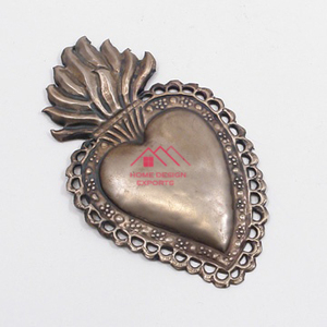 Venta caliente de lujo hogar pared decorativa corazones de Metal plata acabado latón Metal hecho a mano corazones sagrados - Product Image 1