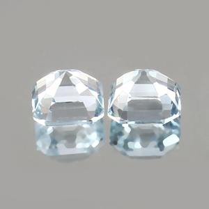 Par de Piedras Preciosas de Aguamarina Natural con Corte Asscher Facetado, Piedras Sueltas para Joyería, Origen NG - Product Image 4
