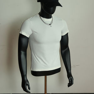 Camisetas Personalizadas de Verano con Dobladillo Curvo, de Poliéster y Algodón, Deportivas, Transpirables, con Logotipo Personalizado, para Gimnasio, para Hombre - Product Image 4