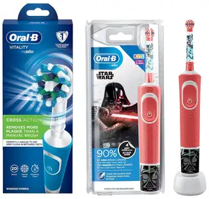 Oral-b aşamaları canlılık 100 STAR WARS elektrikli şarj edilebilir diş fırçası çocuk-kırmızı