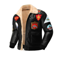 Parka Air Best Style para hombre, Top Gun, abrigo de piel de oveja del mismo estilo, chaqueta de invierno de piel Natural para hombre, chaquetas de bombardero de cuero para hombre