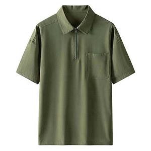 Chemises respirantes à demi fermeture éclair polos OEM de haute qualité pour hommes légers pour l'été vêtements pour hommes vêtements en coton grande taille - Product Image 1