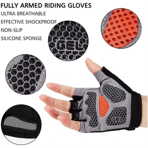 Guantes de Ciclismo sin Dedos, Antideslizantes, Transpirables, Unisex, de Neopreno/Cuero/Poliéster, de Secado Rápido y Ligeros - Product Image 2