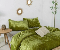 Ensemble de couette en velours écrasé fait main de luxe Donna Boho, literie pour la maison et l'hôtel, ensemble 3 pièces toutes saisons