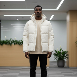 Chaqueta Bomber de Invierno para Hombre con Logotipo Personalizado, Chaqueta Acolchada Informal para Exteriores, Transpirable, con Capucha, Cuello Alto, Impermeable y Cortavientos - Product Image 5