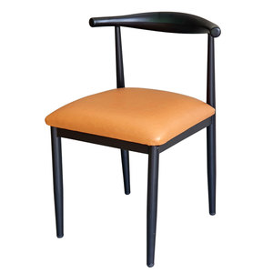 Silla de Café de Cuero Sintético Tejido con Estructura de Hierro con Recubrimiento en Polvo GCF159 - Product Image 1