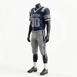 Maillot de football américain bleu marine personnalisé, pantalon rembourré, uniforme d'équipe, numéro 30, vêtements de sport de performance, vente en gros OEM - Product Image 4
