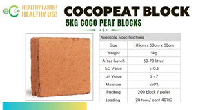 Eco2go Vietnam High Quality Direct Factory - 100% Natural Coconut <b>Coir</b> Coco Peat Biodegradable <b>Block</b> - Low EC Coco Peat <b>Block</b> - Product Image 2